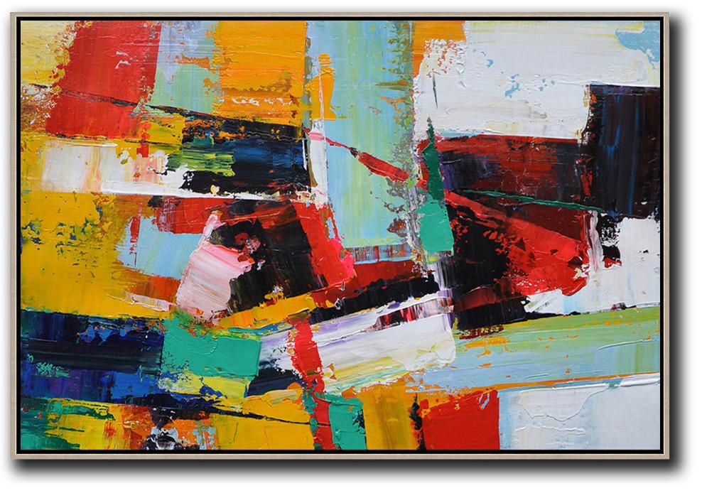 Horizontal Palette Knife Contemporary Art - Digital Print On Canvas Extra Large